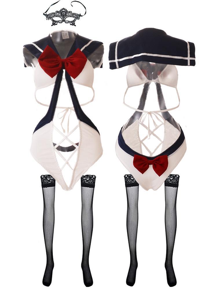 Sexy Lingerie SchoolGirl Babydoll Role Costume Women Erotic Cosplay Student Uniform Maid Mini JK Skirt Tube Dress Sensual Outfit