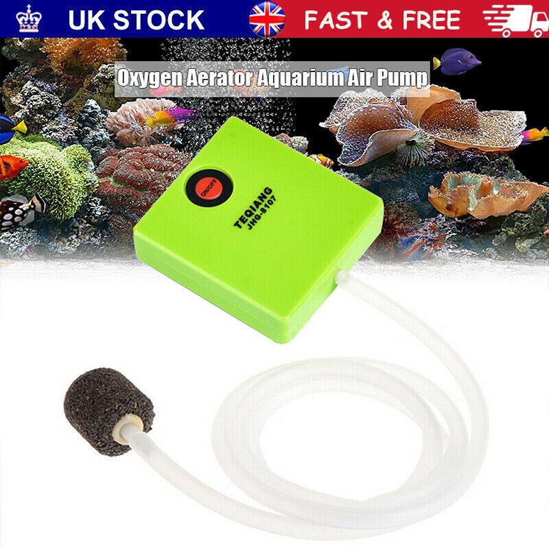 Oxygen Aerator Aquarium Air Pump Fish Tank Air Stone Battery Operated With Tube