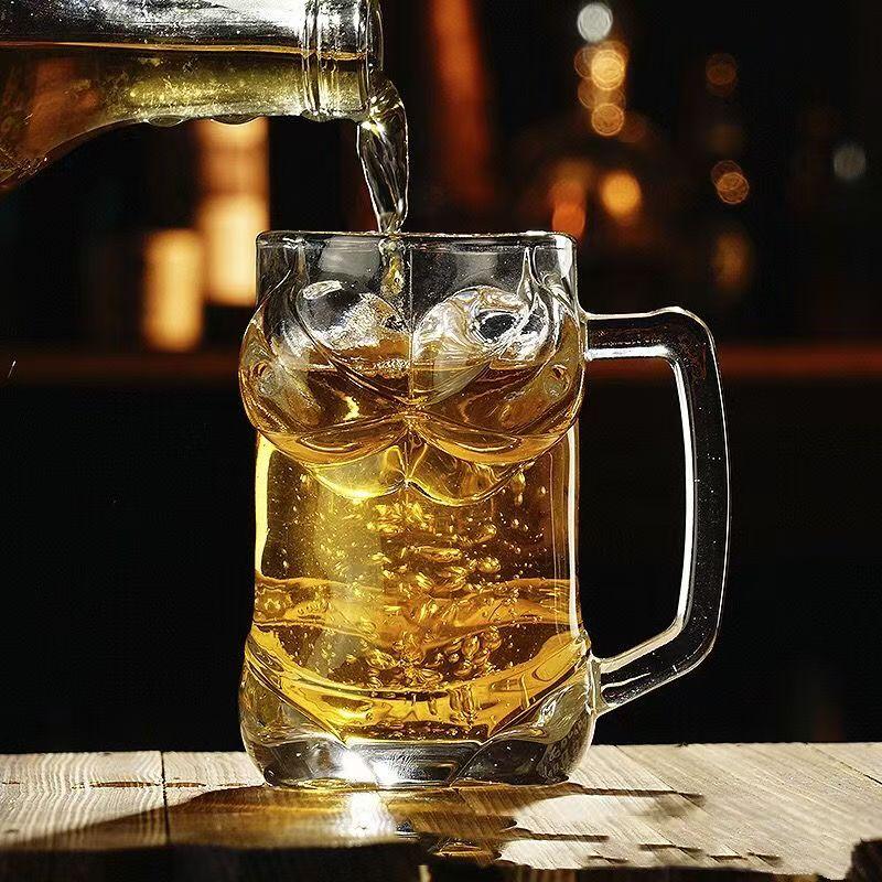 

Bikini Bust 3D Funny Body Shape Wine Glasses, Beer Mug, Transparent Beverage Cups, Glassware Bar Decoration Cup, 320ml 301-400ml