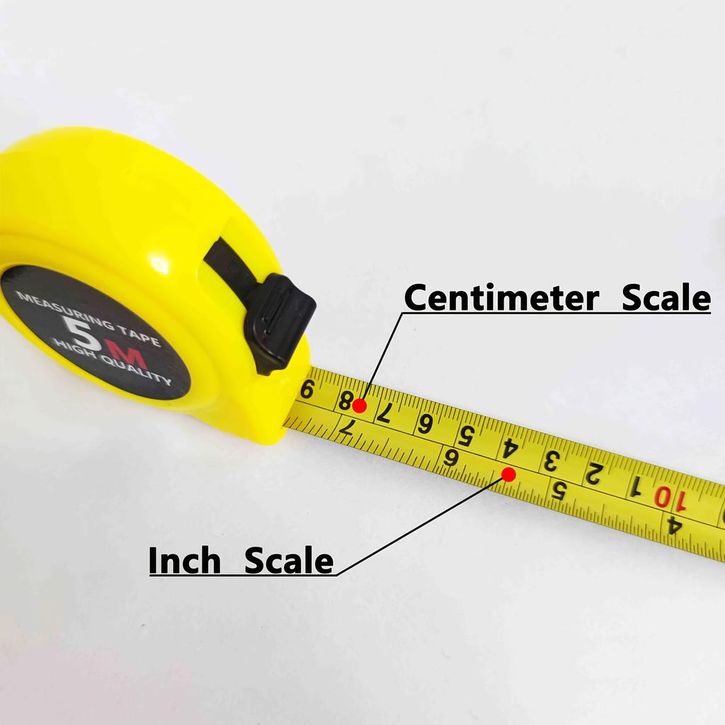 1pc Durable Tape Measure Measure Sturdy Longlasting Carpentry DIY Tape Anti-Fall Steel Metric Ruler Tape Measure 5mx19mm
