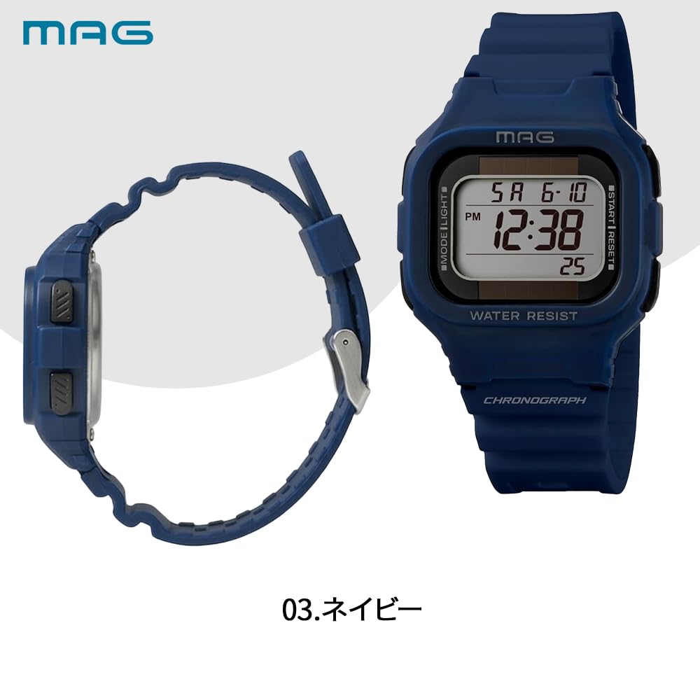 MAG Digital Solar Dual Power 10 ATM Wasser Urethan Etwas Kleiner Geeignet für und Noah Präzisionsuhr, Beständig, Armband, Größe, Kinder, Herren,