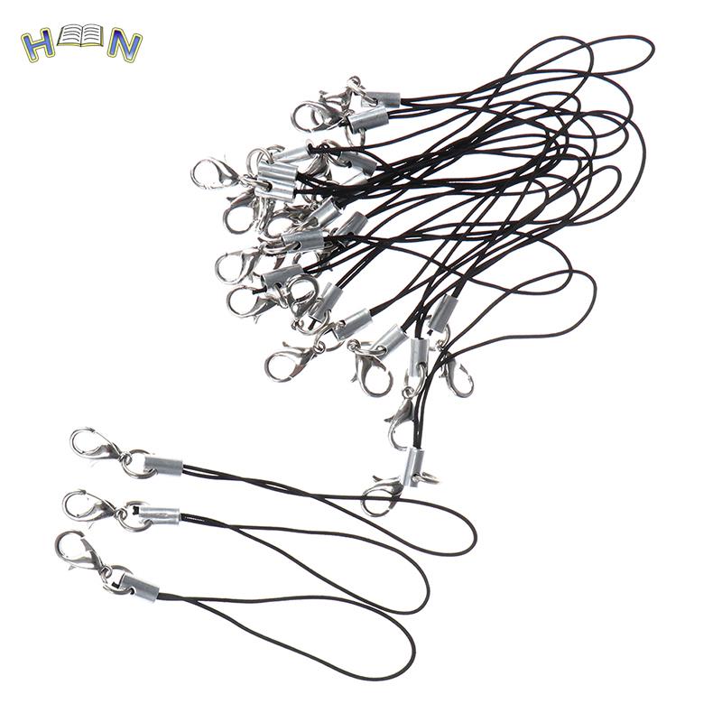 10pcs Nylon Wrist Strap Lanyard For Camera Cell Phone IPod USB Mp3 Mp4 Keychains Hooks Mobile Phone Strap Keyring Key Ring