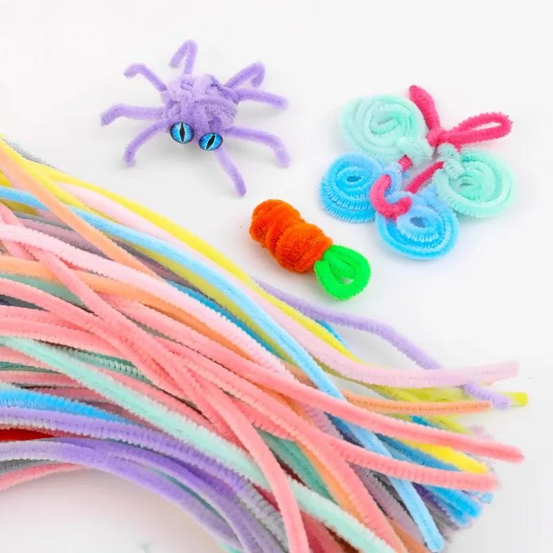 DIY Plüsch Chenille Stäbe Stiel Pfeifenreiniger Plüsch Lametta Stiele Drahtstiele Kinder Lernspielzeug DIY Bastelbedarf Großhandel