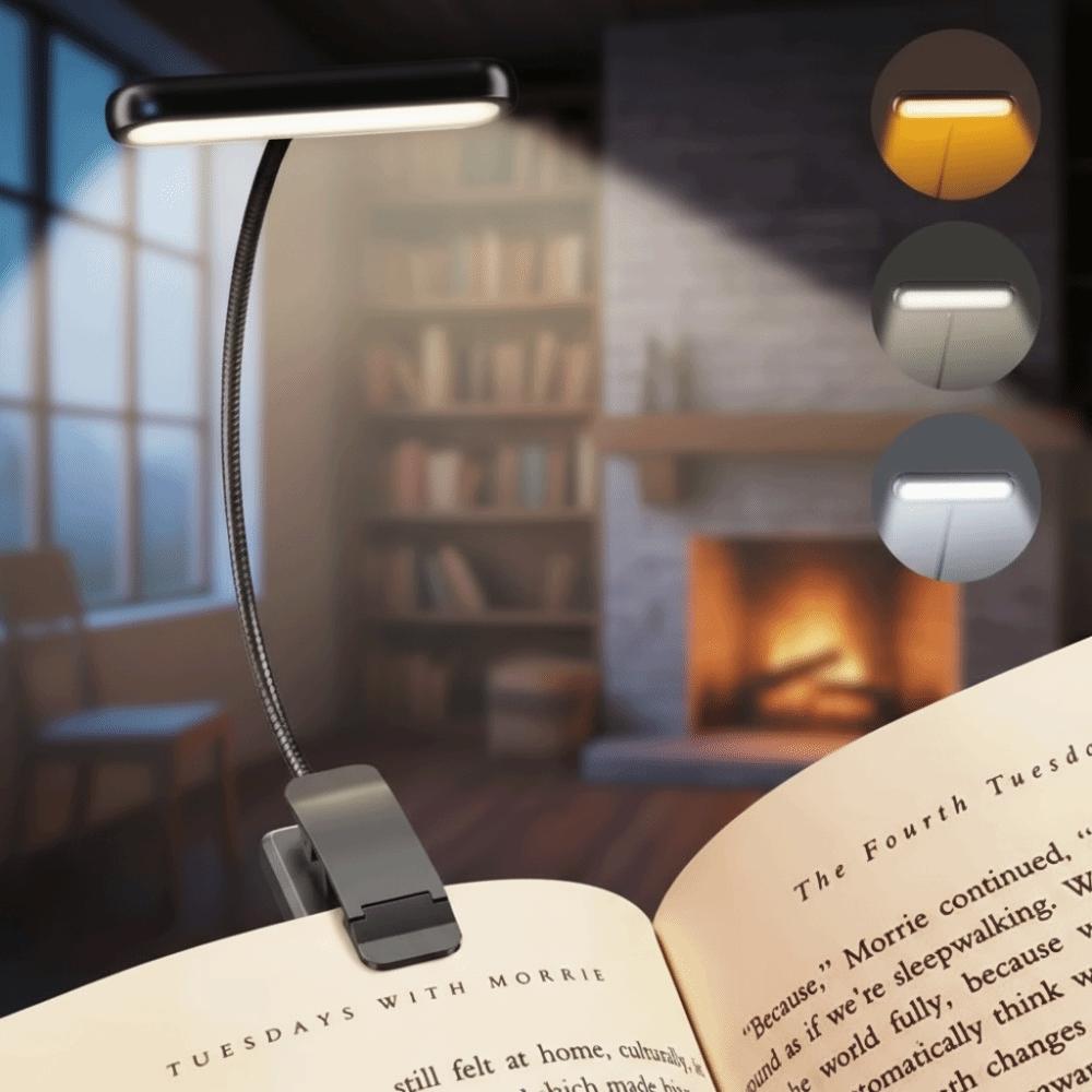 USB Rechargeable LED Book Light Eye Caring Night Reading Lamp New Dimmable Light Lamp