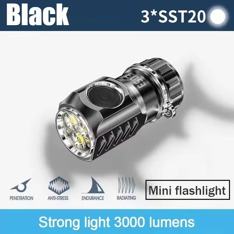 

Супер яркий мини светодиодный фонарик USB перезаряжаемый рыболовный фонарь мощный 6 режимов освещения для кемпинга на открытом воздухе Black