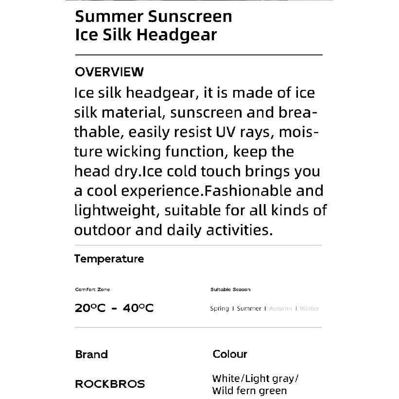 ROCKBROS Summer Cycling Face Mask Lightweight Breathable Cool Ice Silk Scarf With Glasses Holes Sunscreen Mask Cycling Headgear