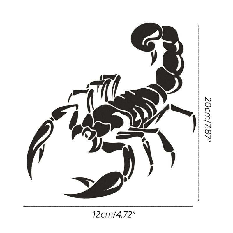 3D Scorpion Car Stickers Auto Styling Vinyl Decal Badge Self-adhesive Hood Decoration Black/White 20x12cm Easy