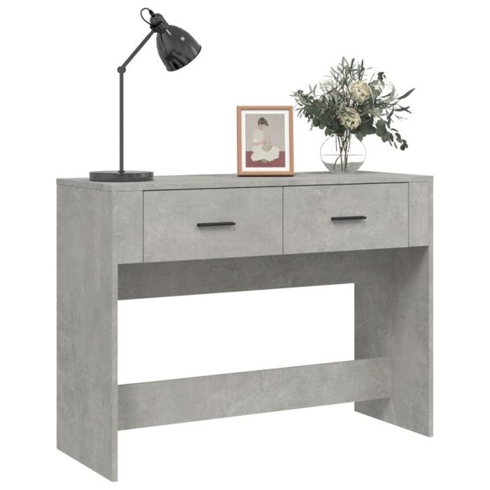 Table console Gris béton 100x39x75 cm Bois d ingénierie