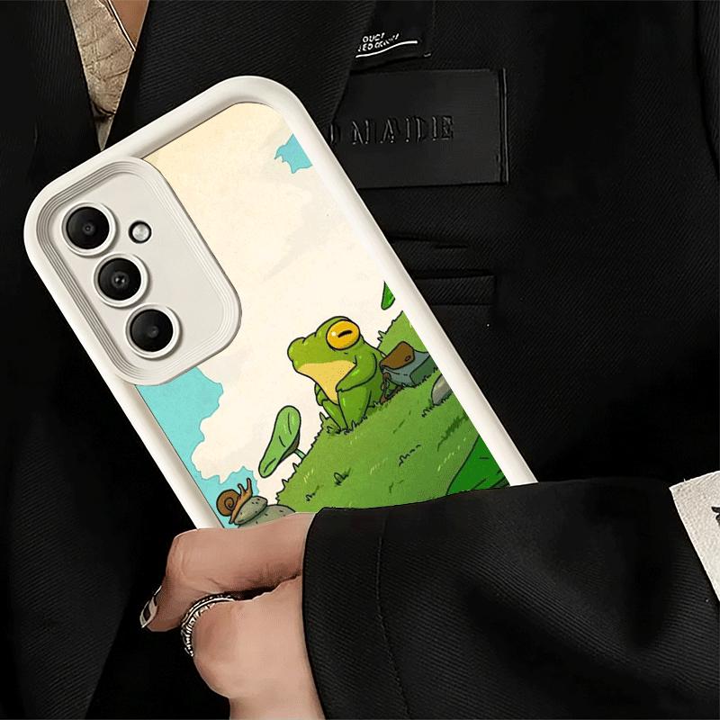 Phone Case for Samsung Galaxy A17 A16 A15 A14 A13 Cute Cartoon Frog A56 A36 A26 A55 A35 A25 A54 A34 A24 A53 A33 A23 A07 A06