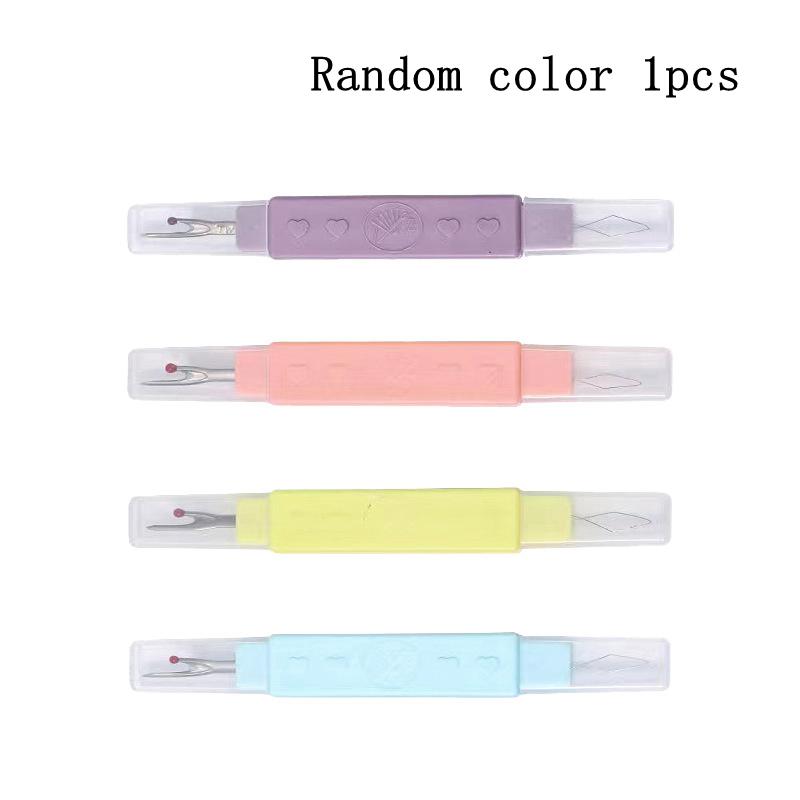 2 In 1 Sewing Needle Threader Seam Ripper Dual Purpose Sewing Tool Portable Home Thread Cutter Double Head With Protective Cover