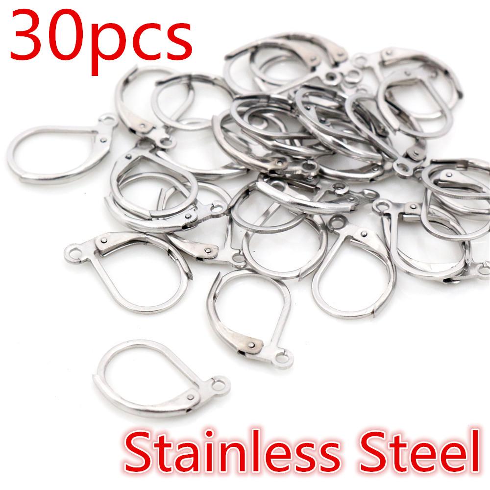 

30-50pcs/lot 15*10mm Silver Gold French Lever Earring Hooks Wire Settings Base Hoops Earrings For DIY Jewelry Making Supplies
