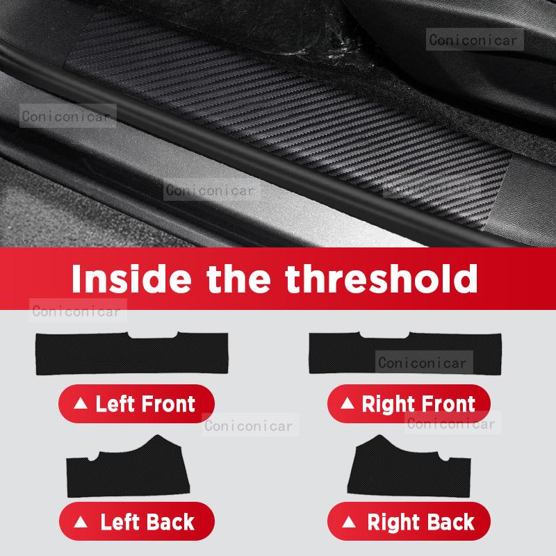 Car Carbon Fiber Door Sill Sticker For HAVAL H6 Hybrid 2022-2025 Threshold Pedal Anti-scratch Interior Decoration Accessories
