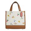 Handbag Dempsey 22 Classic Printed Adjustable Shoulder Strap Fabric and Calf Leather Tote Bag Tote Bag Shopping Bag Shoulder Crossbody Small