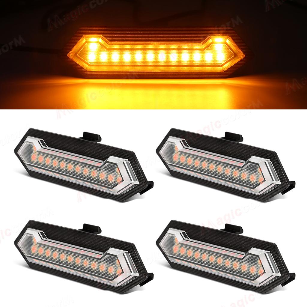 4PCS Grille Lights For Toyota Tacoma TRD Sport Front Grill Car LED White Amber Blue Red Warning Daylights DRL 12V