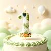 Jungle Animal Print Number Birthday Candle 0-9 Vivid Pattern Food-Safe Cake Decor for Kids Birthday Baby Shower Party Supplies