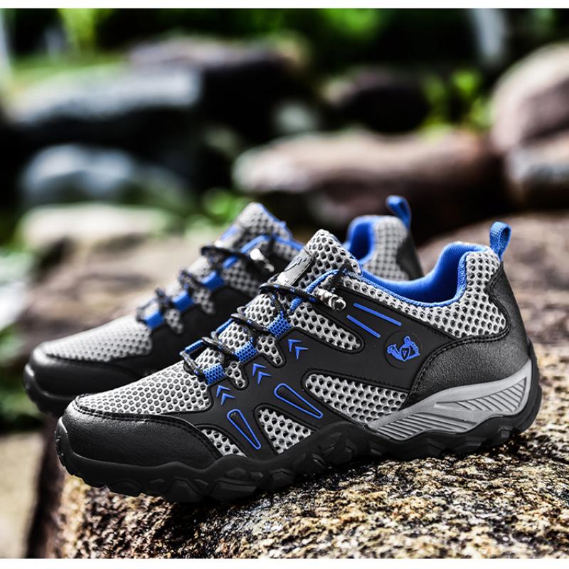 Men's hiking outdoor shoes, four season hiking shoes, hiking low cut lace up shoes, outdoor travel waterproof and anti slip spor