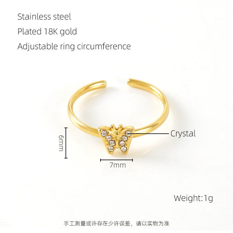 

Кольцо Source из 18-каратного золота с бриллиантами Бабочка , регулируемое, женское Opening adjustable золотой