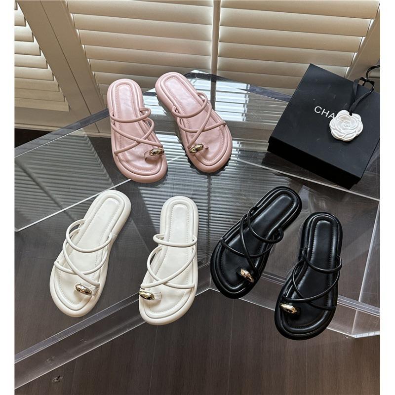 

Весна и осень 2025 года новые шлепанцы на толстой подошве в французском стиле «маленький аромат», крутые, с открытым носком, уличная обувь, праздничные, пляжные, шлепанцы 39 розовый