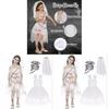 Costume Strega Fantasma Sposa di Halloween per Bambine con Pizzo Rete e Stampa per Festa Bambini