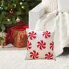 Christmas Candy Cane Pillow Cover 45x45cm Holiday Sofa Bedside Pillows Case Christmas 3D Plush Candy Cane Pillowcase