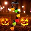 LED Solar Halloween Colored Wind Chimes Pumpkin Lanterns Festive Decorative Atmosphere Lights For Terraces And Courtyards
