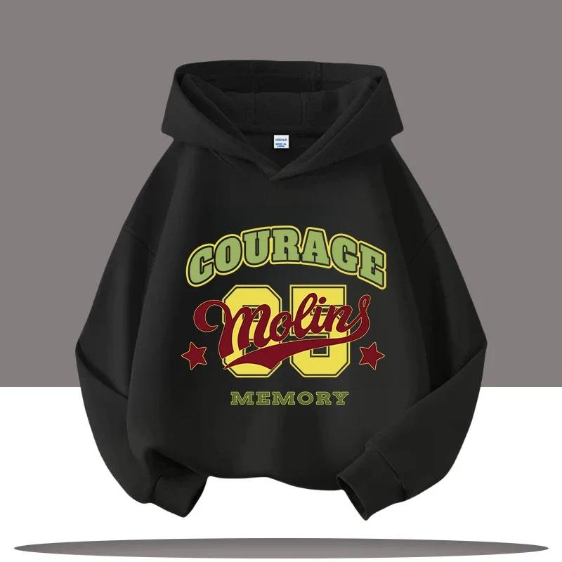 Autumn Winter Letter Print Kids Warm Children's Hoodie Kid Sport Sweatshirt Cartoon Boys Clothing Girls Long Sleeve Top