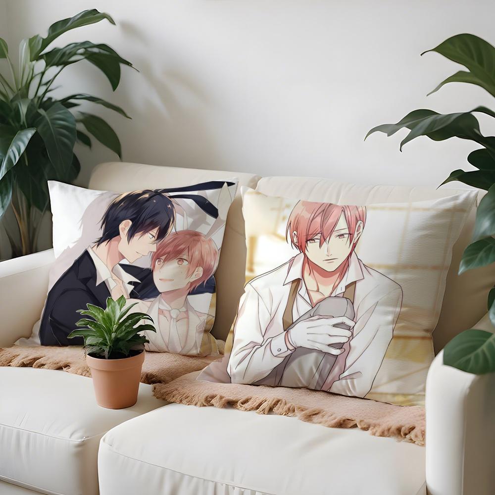 Loving Romantic 10 C-Count Pillow Case Anti-dustmite Pillow Invisible Zipper Silky Short Plush Sofa Cushion Cover