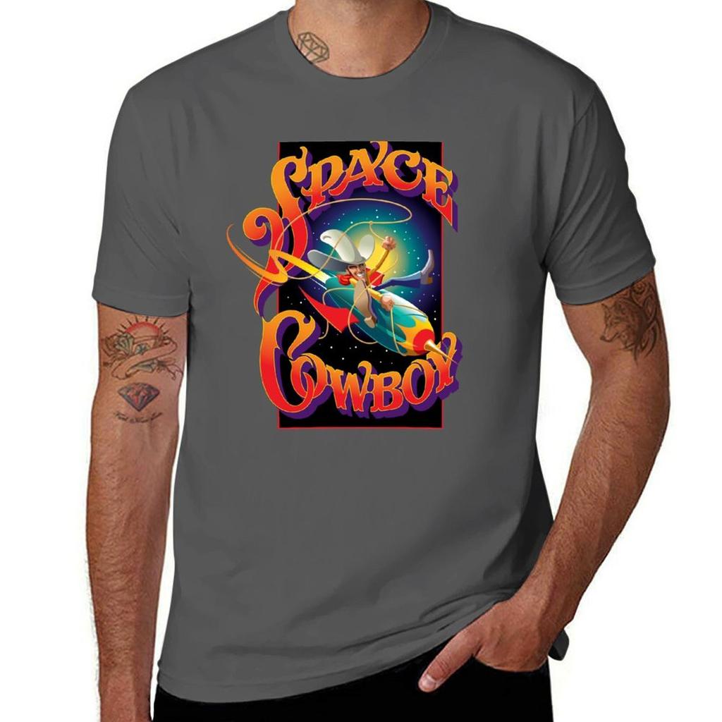 Space Cowboy TShirt Sports Casual Short Sleeve Cotton Tee TShirt