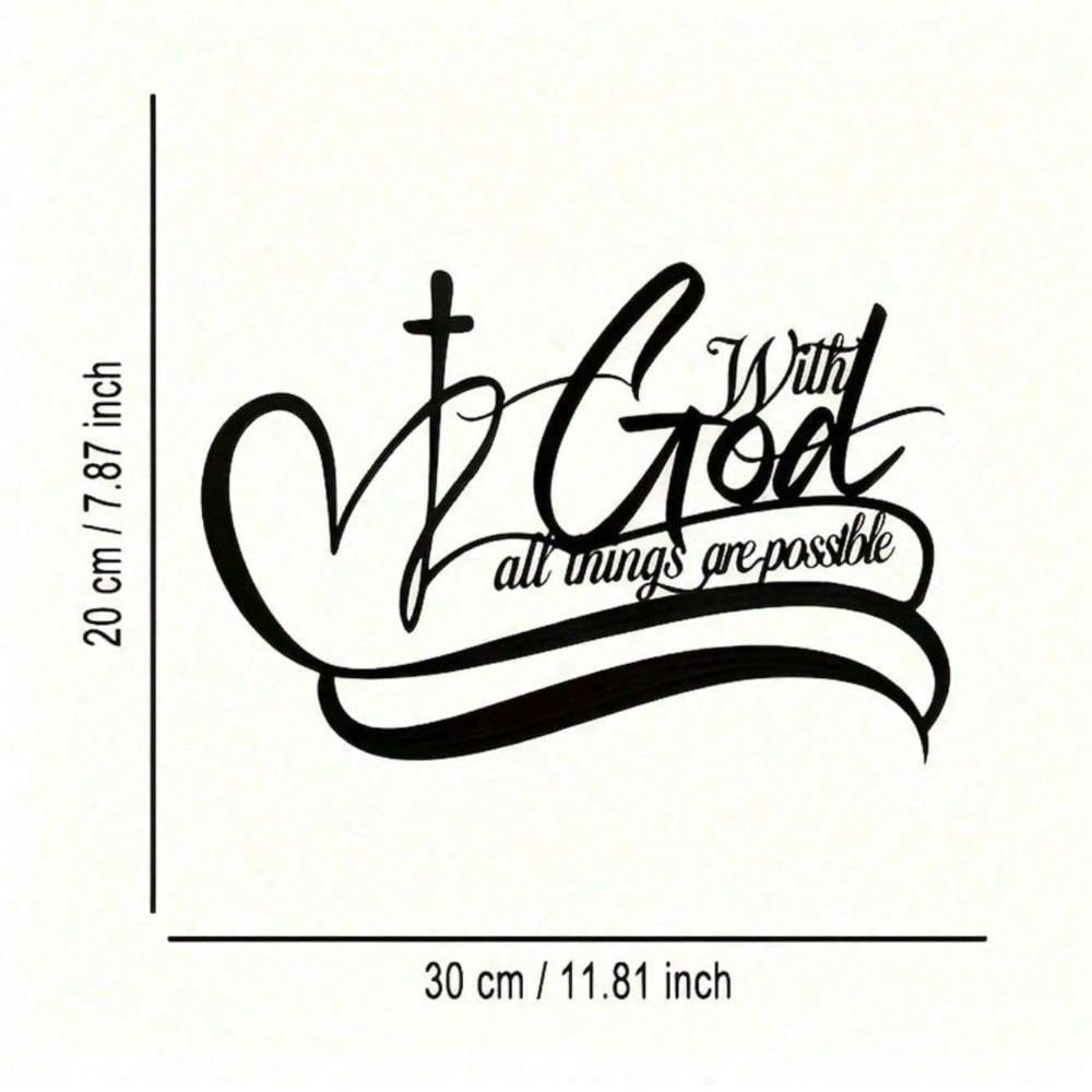 Vintage Christian Metal Wall Art Inspirational Bible Verse Sign Religious Home Decor Gift