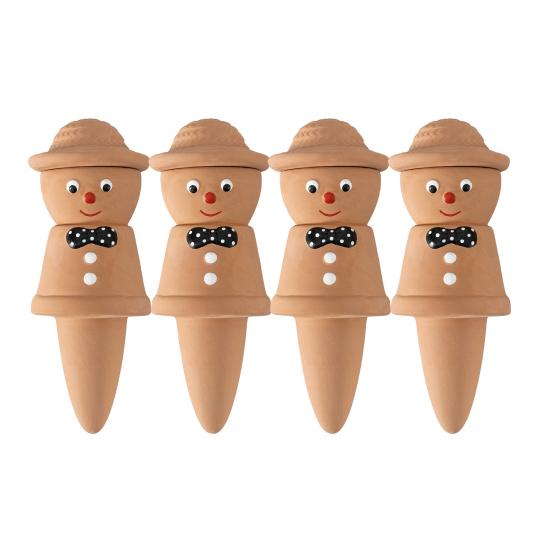 4Pcs Watering Machine Multi-function Ceramic Watering Nail Scarecrow Shape Self-waterer Device Soil Moisture Regulation Flower Waterer