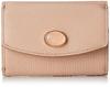 TOPKAPI Mini Geëmbosseerde Lederen Drievoudige Portemonnee, Gemdrops, Dames, Roze Beige, 9.5cm