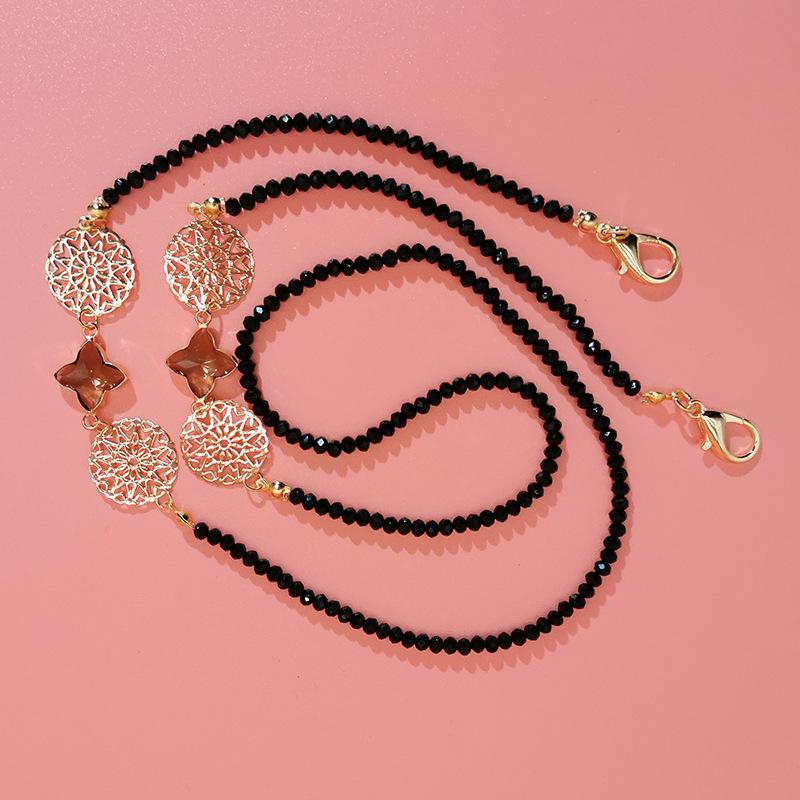 Retro Gothic Sunglasses Mask Lanyard Fashion Color Four-leaf Clover Non-slip Reading Glasses Chain New Jewelry for
