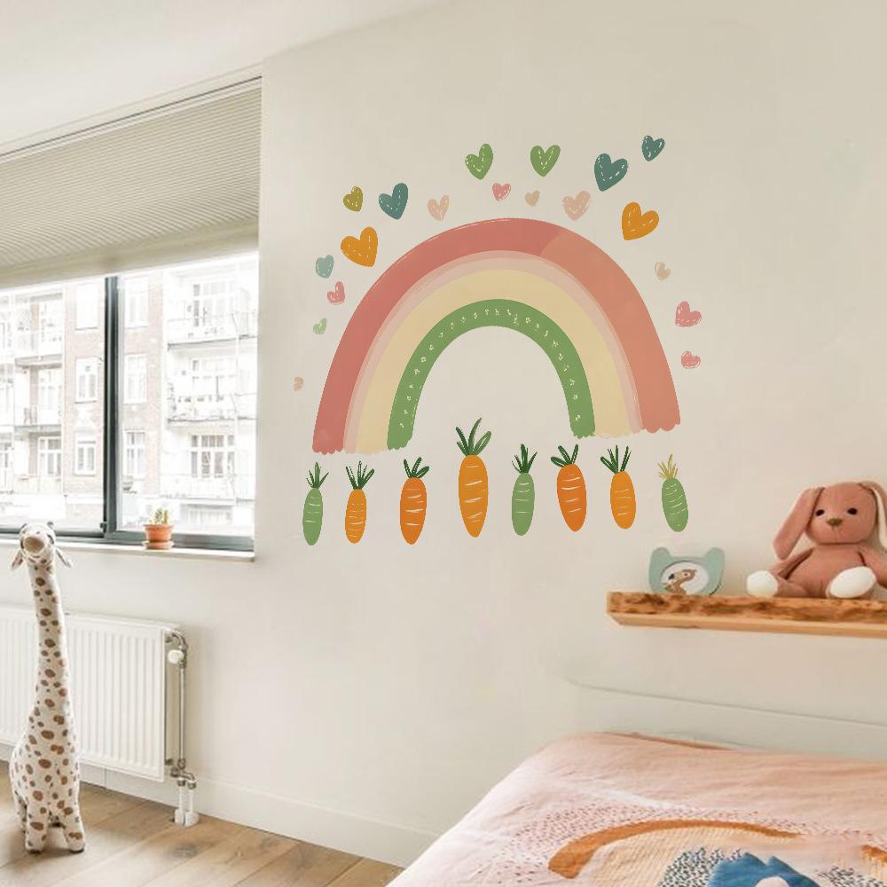 Regenbogen Liebe Karotte Schlafzimmer Wohnzimmer Kleiderschrank Zuhause Hintergrund Verschönerung Dekoration Aufkleber