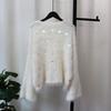 Autumn and winter new sequins sweet soft waxy imitation mink fleece sweater pullover round neck gentle knitted sweater top women