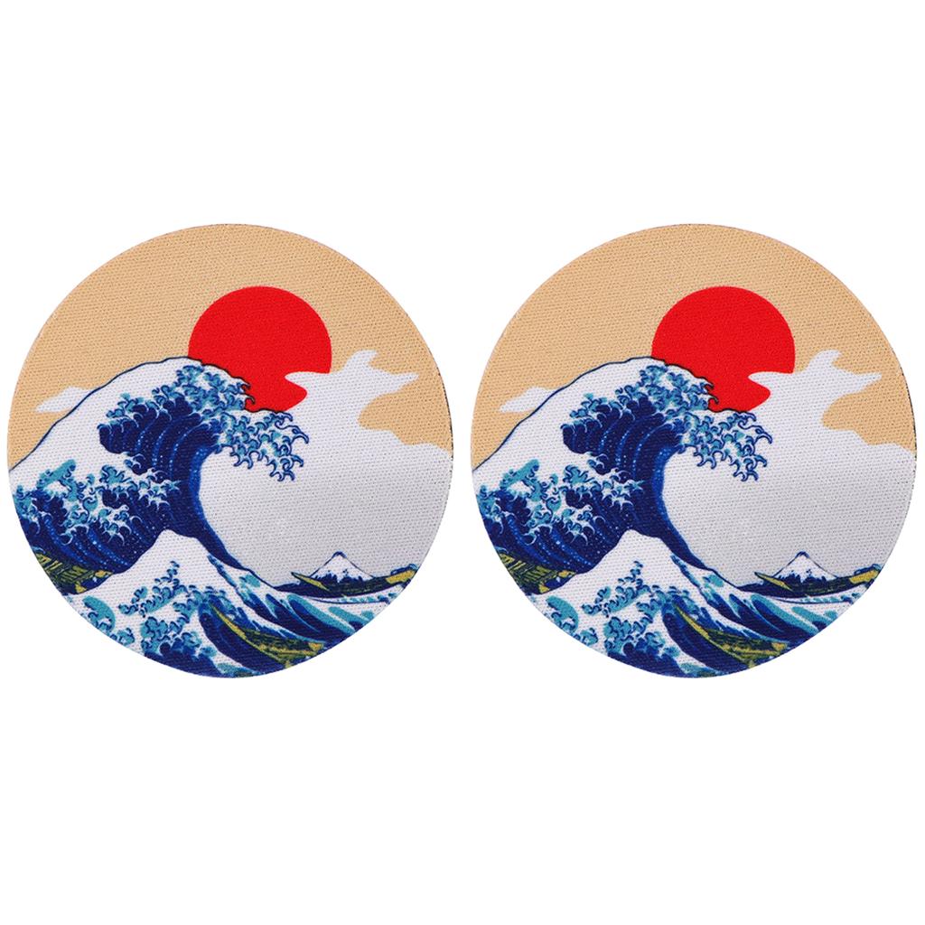 2pcs Cute Animals Car Coaster Anti-Slip Durable Universal Coasters Water Cup Groove Pad Car Interior Decoration Supplies