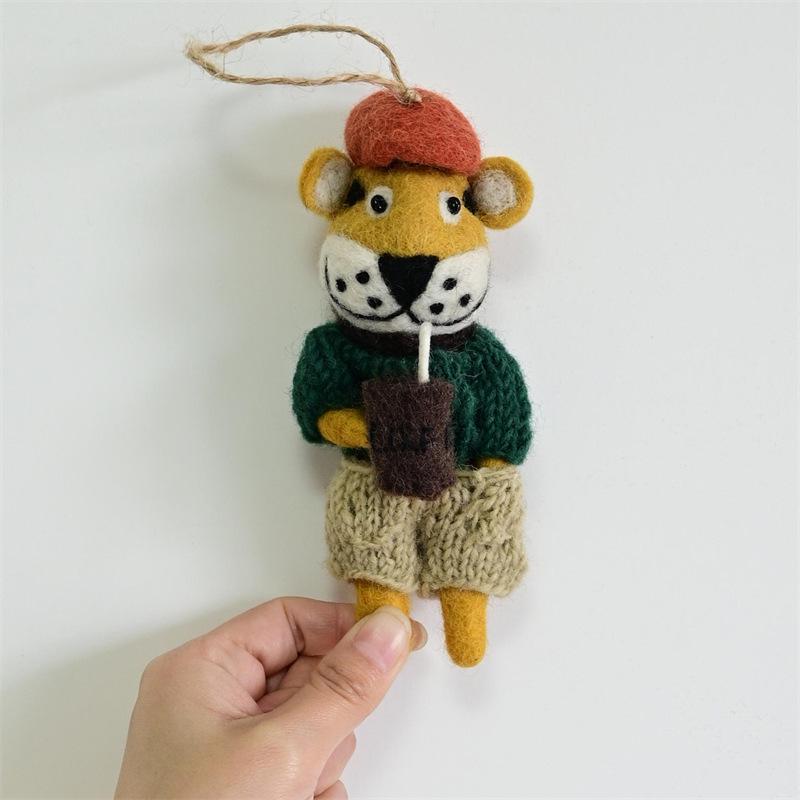 Handmade Wool Felt Animal Keychain Ornament