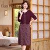 Elegant Faux Two-Piece Midi Dress for Mature Women