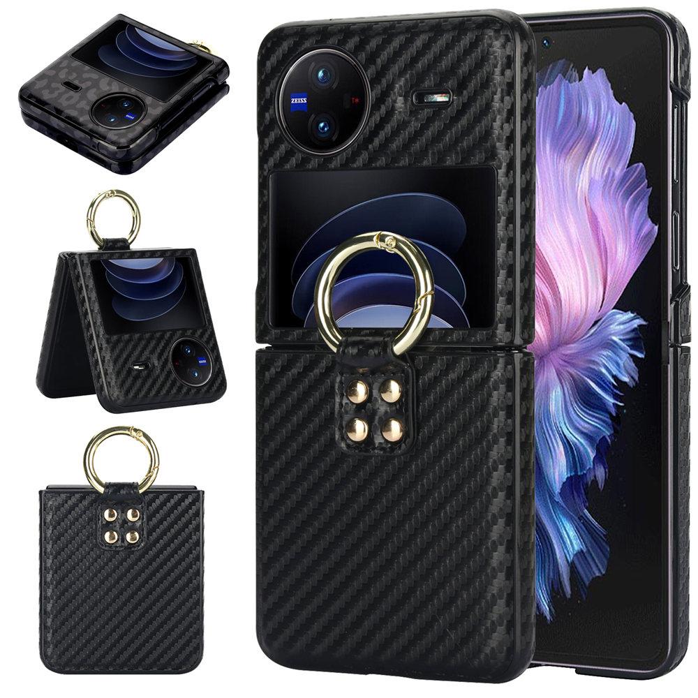 For Vivo X Flip Fashion Ultra-Thin Cover Leopard Print Leather Case For VIVO X Flip Ring Holder Rhombic Back Coque