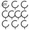 Easy Glide Drapery Rings for Home 10Pcs C Shaped Curtain Rings, Heavy Duty Bypass Metal Weight Hangers Passing with Eyelets French Return Rods Smooth