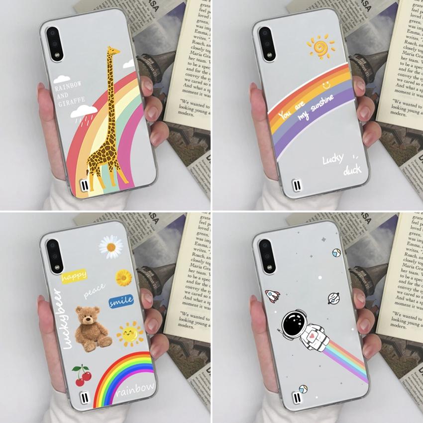 For Samsung M31 M01 M10 F13 C7 A9 Bright Rainbow Pattern Phone Casing Transparent Silicone Dustproof Soft Bumper Back Cover For Samsung Cellphone Case