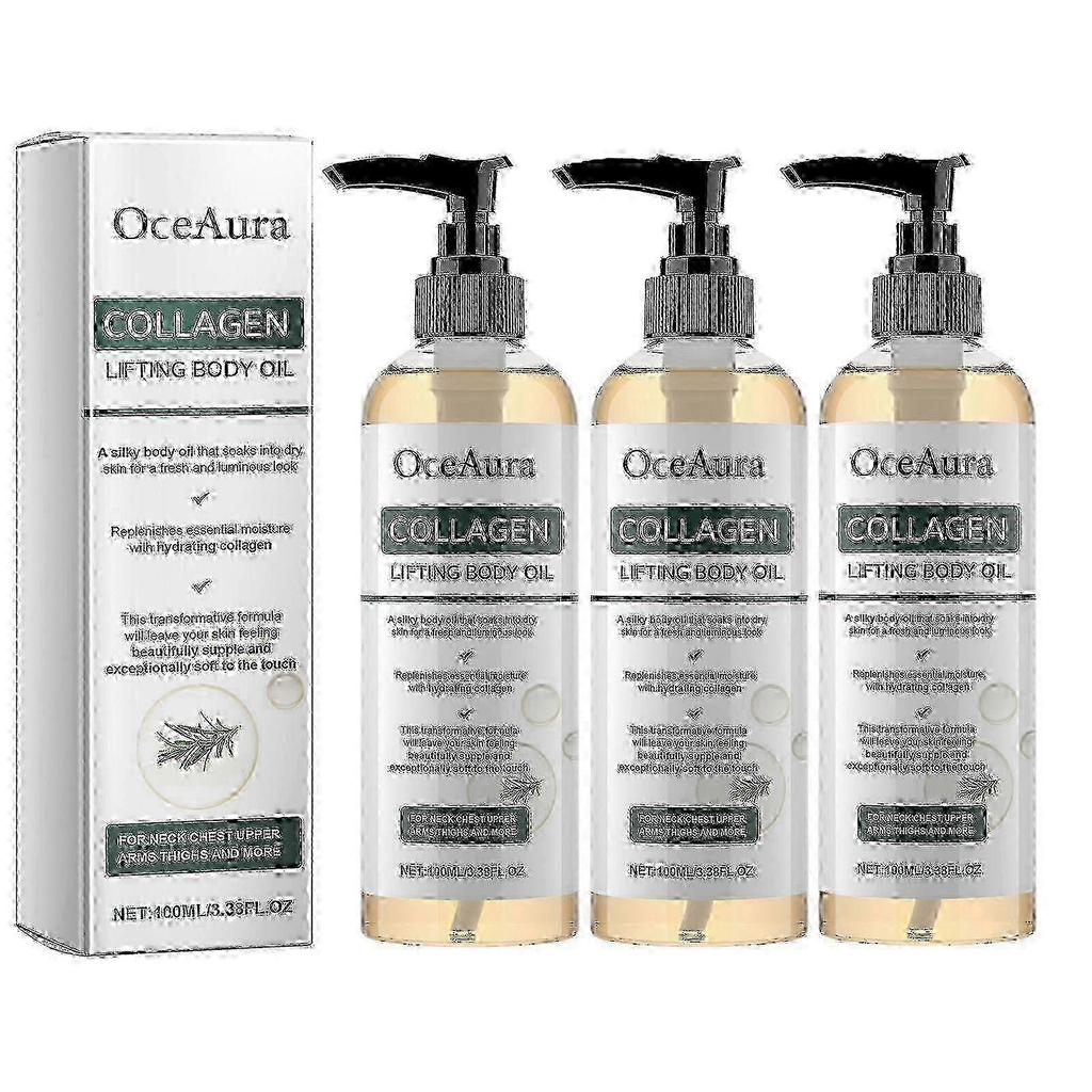 3x OceAura Collagen Firming Body Oil – Hydrating & Elasticity-Boosting Massage Oil for Smooth Skin