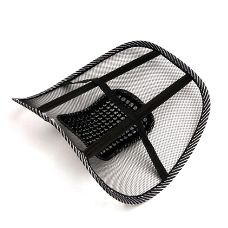 1Pc Mesh Back Lumbar Support Vent Cushion Car Office Chair Cushion Seat Black
