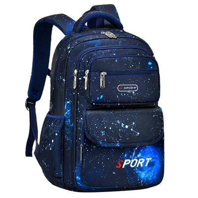 New School Bag For Primary School Students Boy Starry Sky Side Open Large Capacity Lightweight Waterproof Spine Backpack