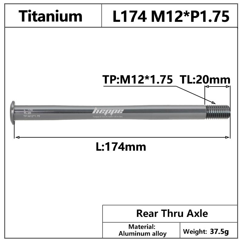 HEPPE MTB Road Bike Titanium Thru Axle Ultra Light Bike Axle 12x142 12x148 Rear Hub Thru Axle Bike Fork 12x100 12x110 Shaft