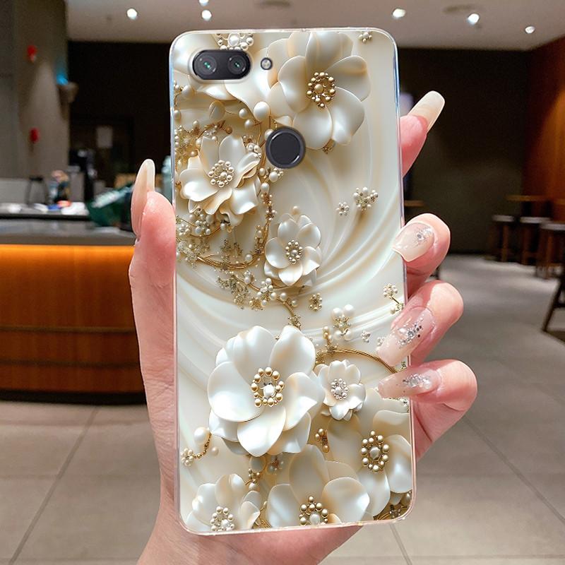 Phone Case For Xiaomi Mi 8 Lite Butterfly Bow Protective Casing Transparent Funda Shockproof Capa Shell Soft Silicone TPU Cover
