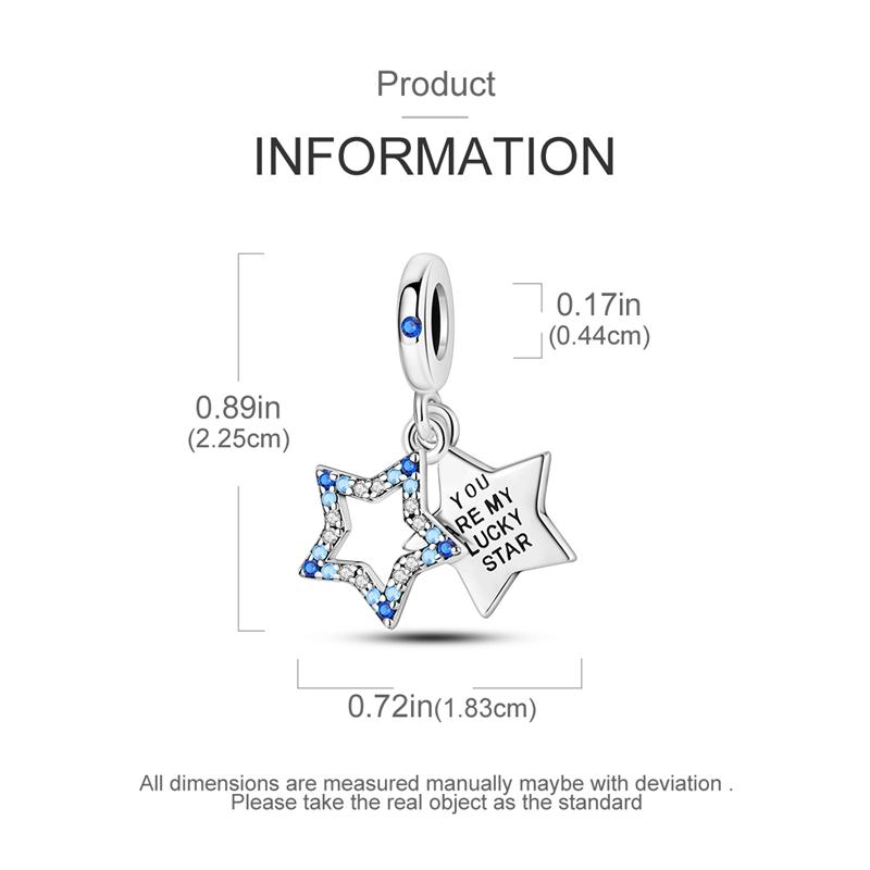Charms Coppermysterious Starry Sky Lucky Star Pendants Fit Charms Plataoriginal Bracelet Women Jewellery Making Gifts
