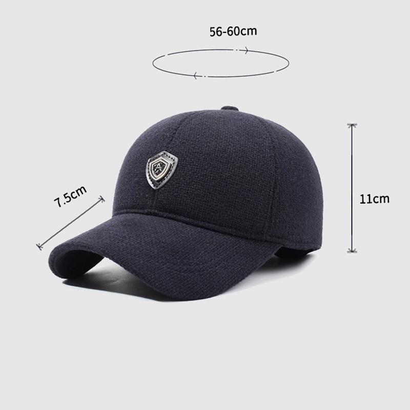 Middle-Aged Autumn Winter Cap Men's Velvet Thick Cap Outdoor Ear Protection Cold-Proof Baseball Cap