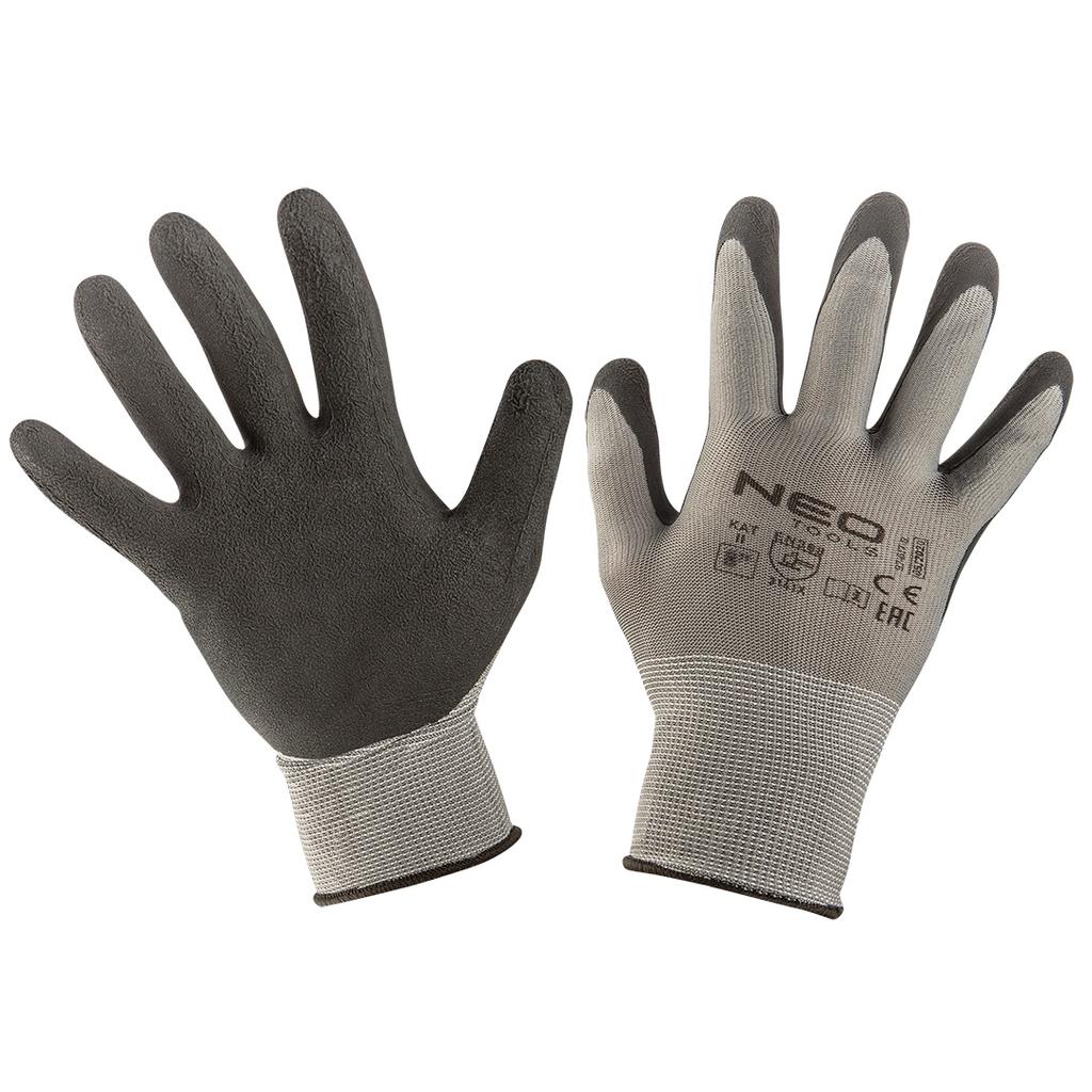 Work gloves, latex-coated polyester (foam), 3141X, size 8