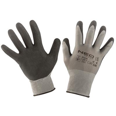 Work Gloves, Latex-coated Polyester (foam), 3141X, Size 8