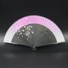 Mengyilian Chinese Style Cherry Blossom Fan Black Cheongsam Han Dynasty Archaic Folding Fan Dance Bamboo Foldable Japanese Style Chinese Folding Fan